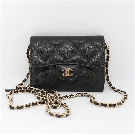 chanel mini wallet with chain